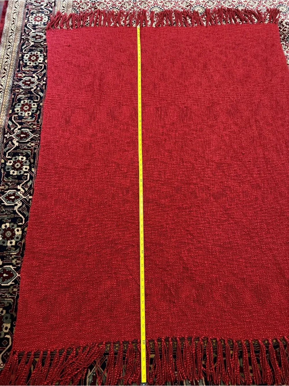 Pottery Barn Red Textured Throw
